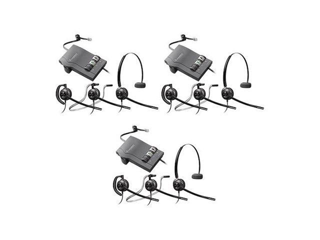 Plantronics EncorePro HW540 Headset w/ M22 43596-64 Amplifier (3 Pack)