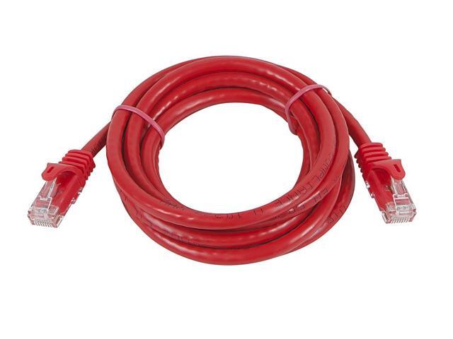Monoprice Cat5e Ethernet Patch Cable - 7 Feet - Red Network Internet Cord - RJ45, Stranded, 350Mhz, UTP, Pure Bare Copper Wire, 24AWG - Flexboot...