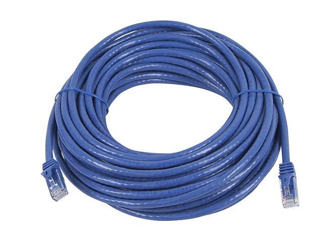 Monoprice Flexboot Cat5e Ethernet Patch Cable - Network Internet Cord - RJ45, Stranded, 350Mhz, UTP, Pure Bare Copper Wire, 24AWG, 25ft, Blue