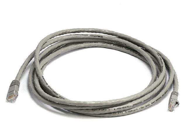 Monoprice Cat5e Ethernet Patch Cable - 10 Feet - Gray Network Internet Cord - RJ45, Stranded, 350Mhz, UTP, Pure Bare Copper Wire, 24AWG