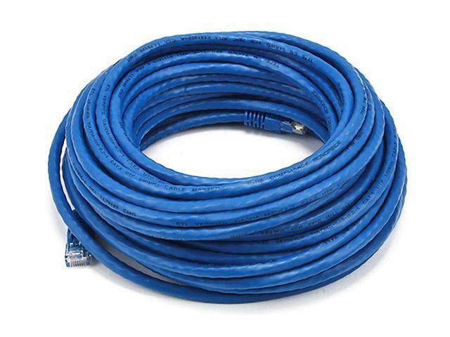 Monoprice Cat5e Ethernet Patch Cable - 50 Feet - Blue Network Internet Cord - RJ45, Stranded, 350Mhz, UTP, Pure Bare Copper Wire, 24AWG