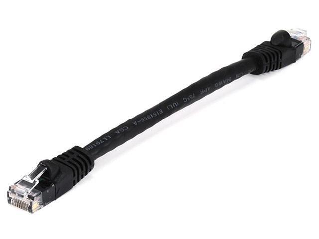Monoprice Cat5e Ethernet Patch Cable - 0.5 Feet - Black Network Internet Cord - RJ45, Stranded, 350Mhz, UTP, Pure Bare Copper Wire, 24AWG