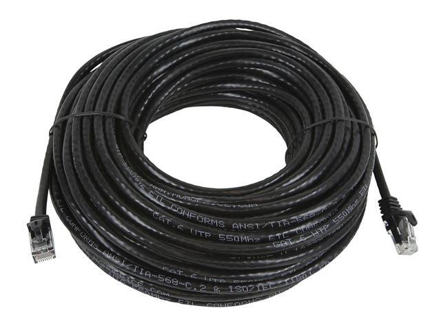 Monoprice Cat5e Ethernet Patch Cable - 75 Feet - Black Network Internet Cord - Snagless RJ45, Stranded, 350Mhz, UTP, Pure Bare Copper Wire, 24AWG...