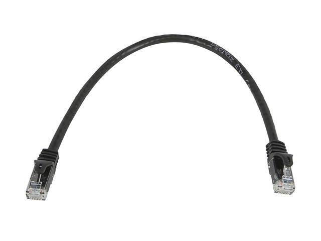 Monoprice Cat5E Ethernet Patch Cable - 1 Feet - Black Network Internet Cord - Snagless RJ45, Stranded, 350Mhz, Utp, Pure Bare Copper Wire, 24Awg...