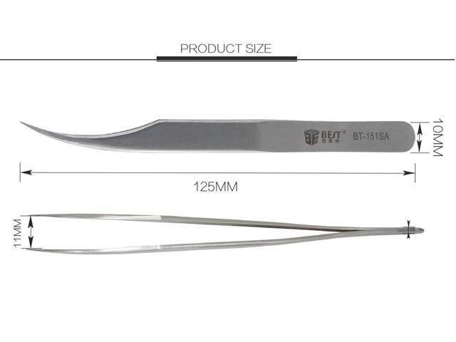 BST-151SA Stainless Steel Eyebrow Tweezer Repair Tools Hyperfine High Precision Anti Acid Tweezers