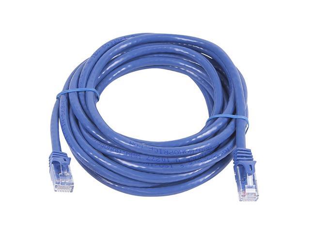 Monoprice Flexboot Cat5e Ethernet Patch Cable - Network Internet Cord - RJ45, Stranded, 350Mhz, UTP, Pure Bare Copper Wire, 24AWG, 14ft, Blue