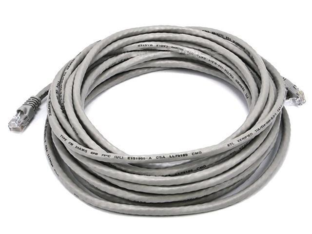Monoprice Cat5e Ethernet Patch Cable - 25 Feet - Gray Network Internet Cord - RJ45, Stranded, 350Mhz, UTP, Pure Bare Copper Wire, 24AWG