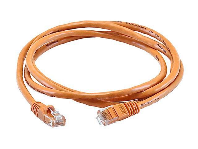 Monoprice Cat5e Ethernet Patch Cable - 5 Feet - Orange Network Internet Cord - RJ45, Stranded, 350Mhz, UTP, Pure Bare Copper Wire, 24AWG