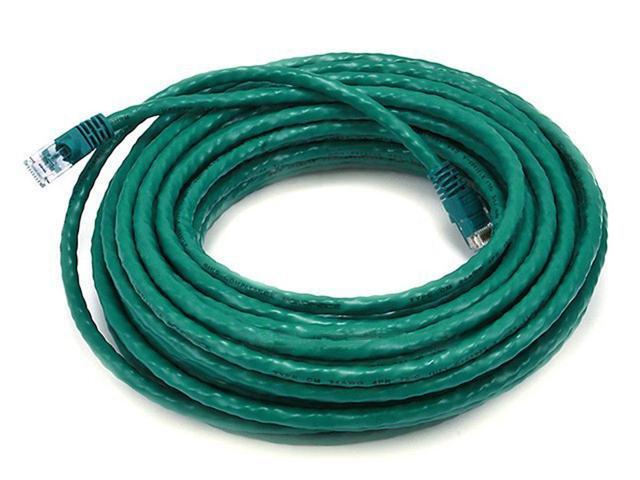 Monoprice Cat5e Ethernet Patch Cable - 50 Feet - Green Network Internet Cord - RJ45, Stranded, 350Mhz, UTP, Pure Bare Copper Wire, 24AWG