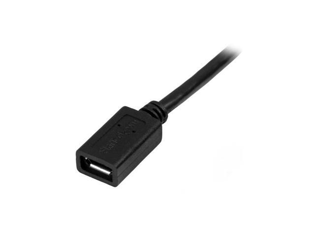StarTech. com 0.5m 20in Micro-USB Extension Cable - M/F - Micro USB Male to Micro USB Female Cable