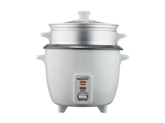 Brentwood TS-180S 8-Cup Uncooked/16-Cup Cooked Rice Cooker and Food Steamer - White