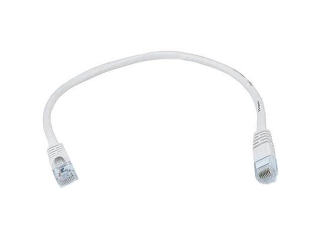 Monoprice Cat5e Ethernet Patch Cable - 1 Feet - White Network Internet Cord - RJ45, Stranded, 350Mhz, UTP, Pure Bare Copper Wire, 24AWG