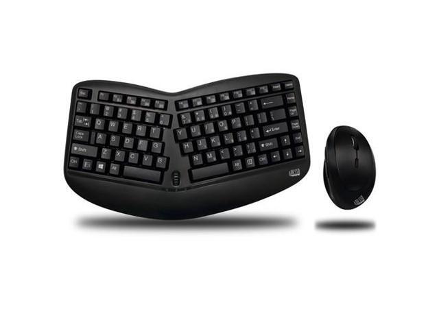 Adesso - Tru-Form Media WKB-1150CB Ergonomic Wireless Membrane Optical Keyboard and Mouse - Black - image 5