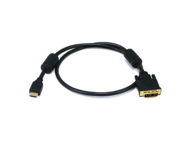 Monoprice High Speed HDMI to Adapter DVI Cable - 3 Feet - Black With Ferrite Cores 28AWG, 1080p Resolution, Deep Color