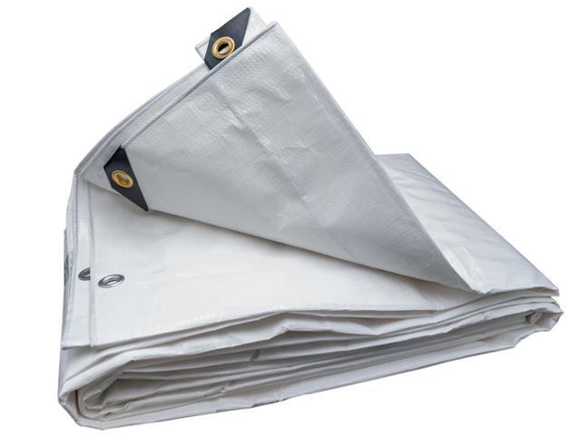 6 ft. x 8 ft. heavy duty 6 oz. white tarp 1112 mil thick
