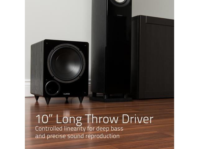 Fluance DB10W 10-inch Low Frequency Powered Subwoofer for Home Theater (Natural Walnut) - image 7