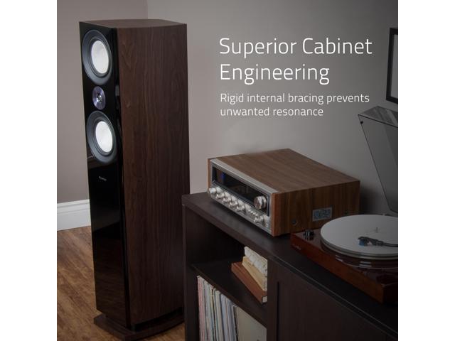 Fluance Reference High Performance 3-Way Floorstanding Loudspeakers with Down-firing 8 Subwoofers for 2-Channel Stereo Listening or Home Theater System - Walnut/Pair (XL8FW) - image 4