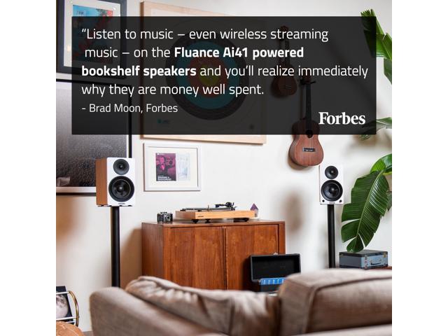 Fluance Ai41 Natural Walnut Powered 2.0 Stereo Bookshelf Speakers with 5 Drivers 90W Amplifier for Turntable TV PC and Bluetooth 5 and High Density Acoustic Foam Isolation Pads 8.5 x 6.35 - image 6
