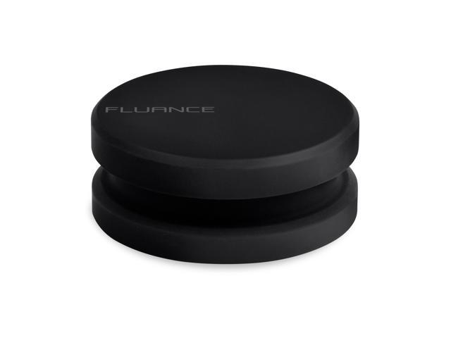 Fluance Turntable Isolation Base Anti-Vibration Wood Platform And HiFi Vinyl Record Weight Stabilizer with Rubberized Finish - Natural Walnut