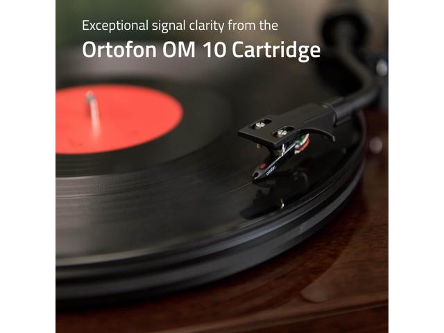 Fluance RT82 Reference High Fidelity Vinyl Turntable Record Player with Ortofon OM10 Cartridge And Anti-Vibration Wood Isolation Base - Natural Walnut