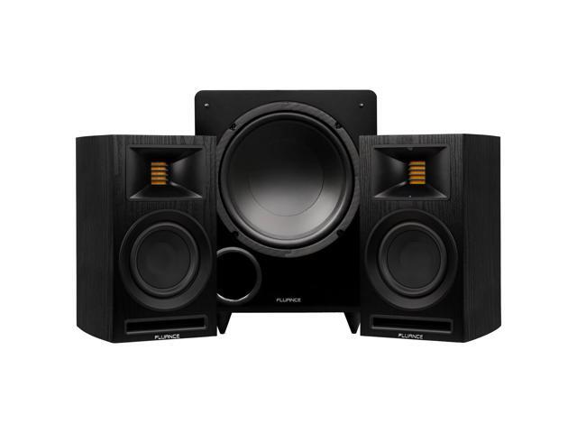 Fluance Ri71 Reference Powered Bookshelf Speakers with High Performance AMT Tweeters, 5 Drivers, 120W Amplifier, HDMI, Bluetooth, DB10 Subwoofer,...