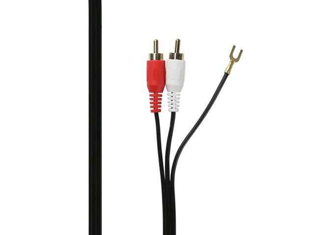 Fluance Gold Plated RCA Cable with Dual Spade Ground Wire, 3 Feet (PFHTCA)