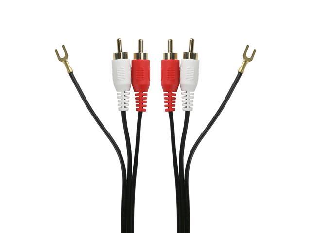 Fluance Gold Plated RCA Cable with Dual Spade Ground Wire, 3 Feet (PFHTCA)