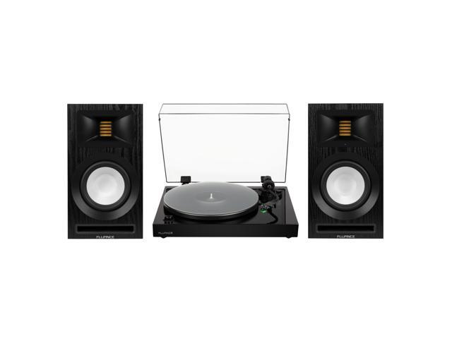 Fluance RT81+ Vinyl Turntable Record Player, Audio Technica VM95E Cartridge, Acrylic Mat and Ri71 Powered Bookshelf Speakers