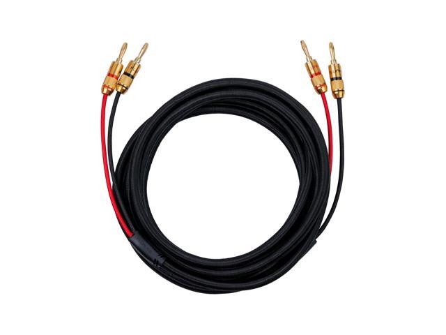 Fluance High-Fidelity 12 Gauge Speaker Wire with Dual Gold-Plated Banana Plugs, 12 Feet Oxygen-Free Pure Copper (OFC) Cable, Nylon Braided Jacket...