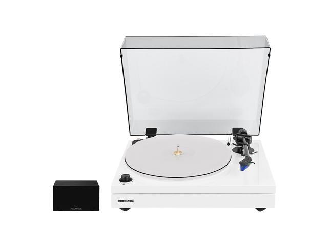 Fluance RT87 Reference High Fidelity Dual-Plinth Turntable with Ortofon 2M Blue Cartridge, PA10 Phono Preamp (Piano White)
