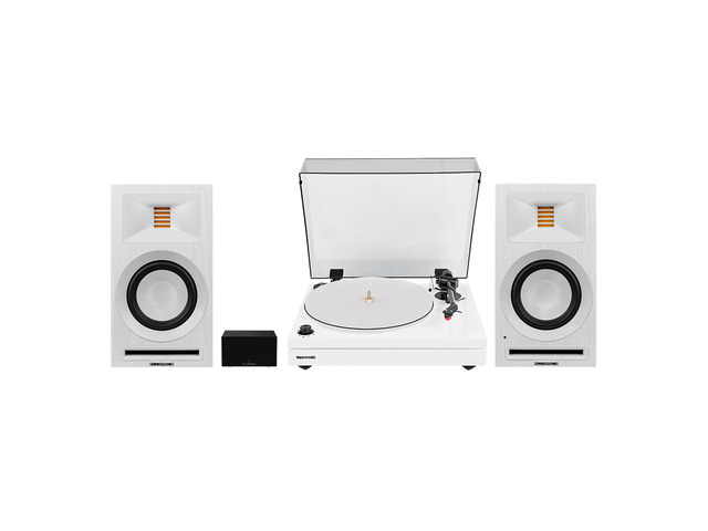 Fluance RT87 Reference High Fidelity Dual-Plinth Turntable with AT-VM95ML Cartridge, Ri71 Powered Bookshelf Speakers, PA10 Phono Preamp (Piano White)