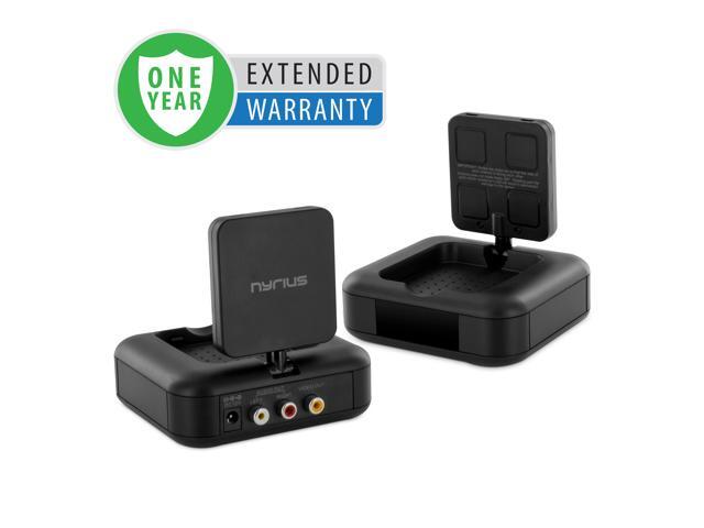 Nyrius 5.8GHz 4 Channel Wireless Video & Audio Sender Transmitter & Receiver with IR Remote Extender for Streaming Cable, Satellite, DVD to TV.