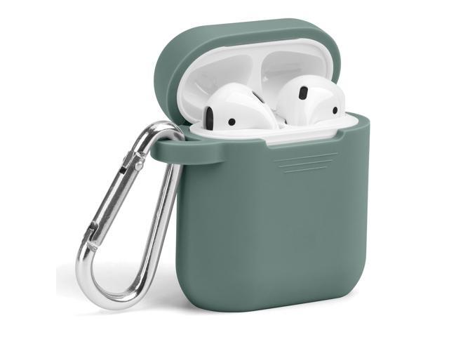 GMYLE AirPods Case, Silicone Protective Shockproof Case Cover Skins with Keychain Compatible with Apple AirPod 2 & 1