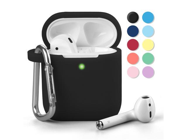 GMYLE AirPods Case, Silicone Protective Shockproof Case Cover Skins with Keychain Compatible with Apple AirPod 2 & 1