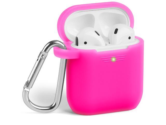 GMYLE AirPods Case, Silicone Protective Shockproof Case Cover Skins with Keychain Compatible with Apple AirPod 2 & 1
