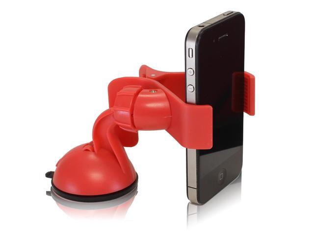 Furinno Hidup IP11-PI Easy Mount Suction Universal Car Phone Mount Holder, Red