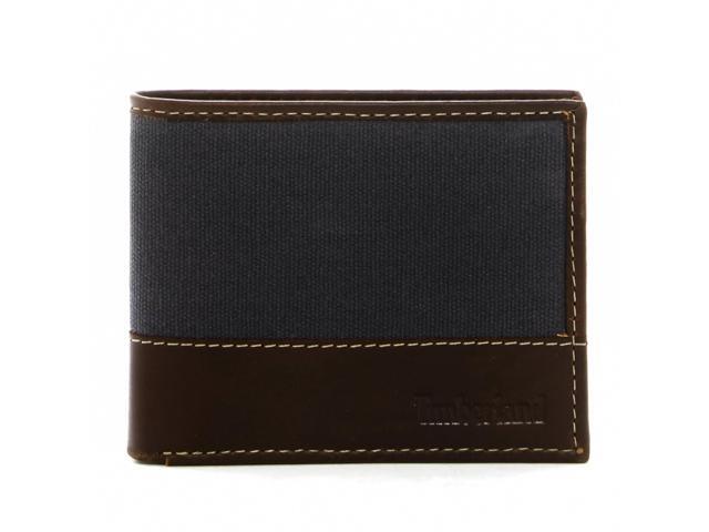 UPC 684835185684 product image for Timberland Mens Passcase Wallet Canvas & Leather Trim Bifold ID Card Case Holder | upcitemdb.com
