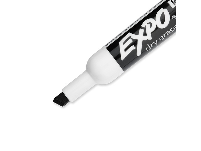 Expo Low Odor Dry Erase Markers, Chisel Tip, Black Ink, 4-Count (80661)