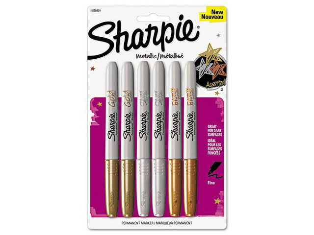 Sharpie Metallic Permanent Markers Assorted 6/Pack 1829201