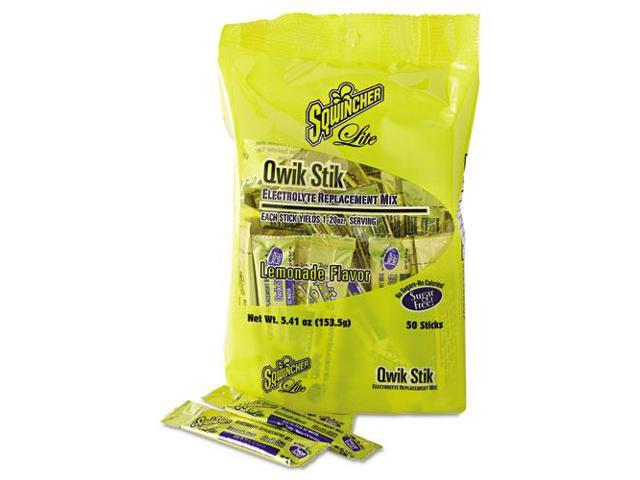 Sqwincher 690-060103-LA Sugar Free Qwik Stik 20 Oz Yield Lemonade Powder Pack 50-Pkg-500-Cs