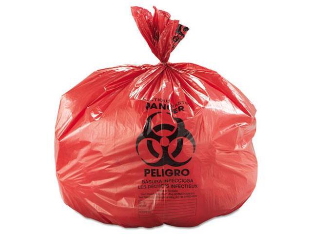 Inteplast Group SL4046R Low-Density Can Liner, 40 x 46, 45gal, 1.3mil, Red, 20/Roll, 5 Rolls/Carton, 1 Carton