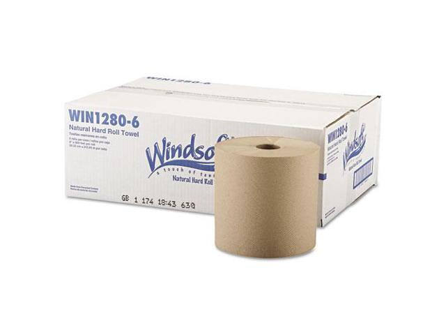 WINDSOFT Nonperforated Roll Towels 8' x 800ft Brown 6 Rolls/Carton 12806