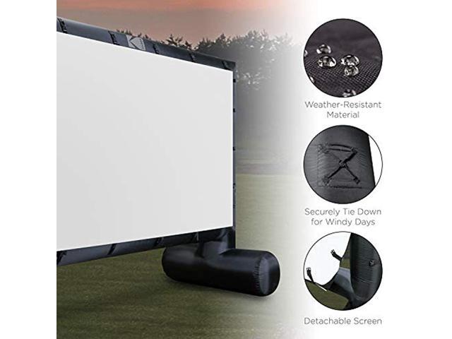 kodak inflatable outdoor projector screen 14.5 feet, blowup screen for movies, tv, sports games & more includes air pump, storage carry case,...