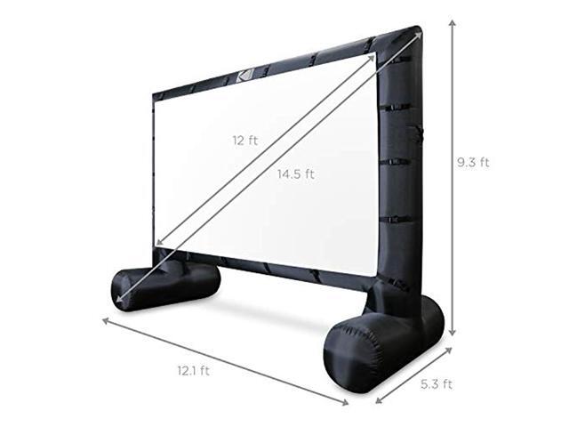 kodak inflatable outdoor projector screen 14.5 feet, blowup screen for movies, tv, sports games & more includes air pump, storage carry case,...