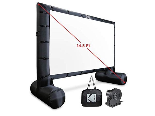 kodak inflatable outdoor projector screen 14.5 feet, blowup screen for movies, tv, sports games & more includes air pump, storage carry case,...