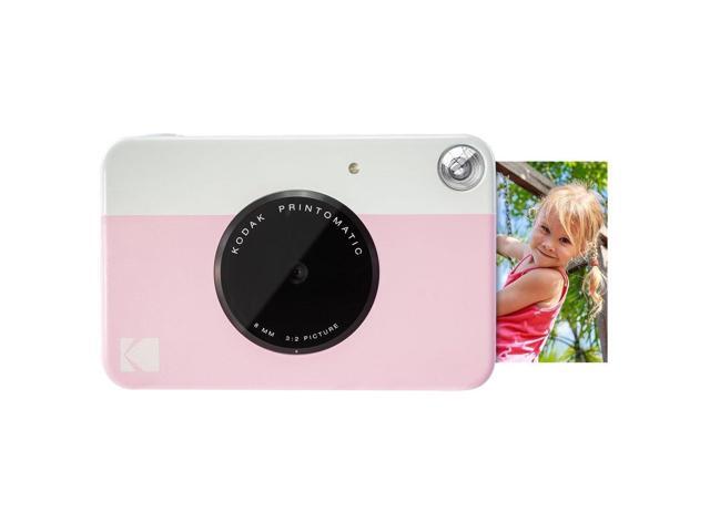 Kodak Printomatic Instant Camera (Pink) All-In-Bundle + Zink Paper (20 Sheets) + Deluxe Case + Photo Album + 7 Unique Sticker Sets + Markers +...