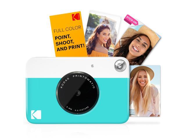KODAK Printomatic Full-Color Instant Print Camera Starter Bundle + Soft Case + Zink 20 pack Photo Paper - Colorful Photos On 2x3' Sticky-Back Paper...