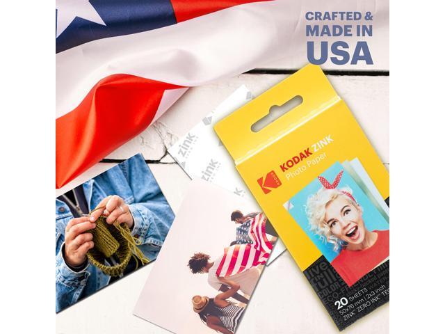 Kodak Printomatic Instant Camera Bundle (Blue) Zink Paper (20 Sheets) - Case - Photo Album - Hanging Frames.