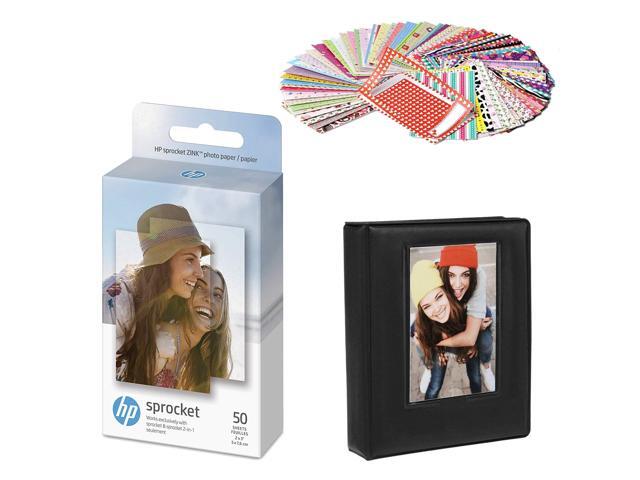 HP Sprocket 2x3 Premium Zink Sticky Photo Paper Compatible with HP Sprocket Photo Printers -Bundle Zink paper, photo Album and Sticker sets.
