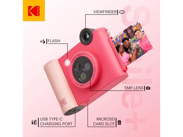 KODAK Smile+ 2-in-1 Digital Instant Print Camera & Wireless Bluetooth Photo Printer Starter Bundle + Deluxe Case + Zink 20pk Sticky-Back Photo...